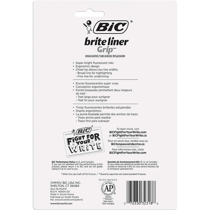 Bic Brite Liner Highlighters 4-Pack